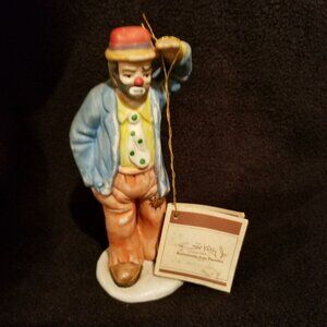 Emmet Kelly Jr EKJ Flambro Clown Hobo Polka Dot Neck Tie Handpainted Porcelain